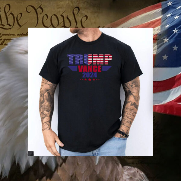 Trump Vance 2024 T-Shirt, Patriotic Election Shirt, American Flag Design