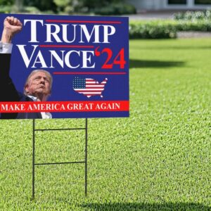 Trump Vance 2024 Yard Sign, Make America Great Again Yard Sign with Stakes, Take America Back Sign, Trump Fight Sign, Political Signage1