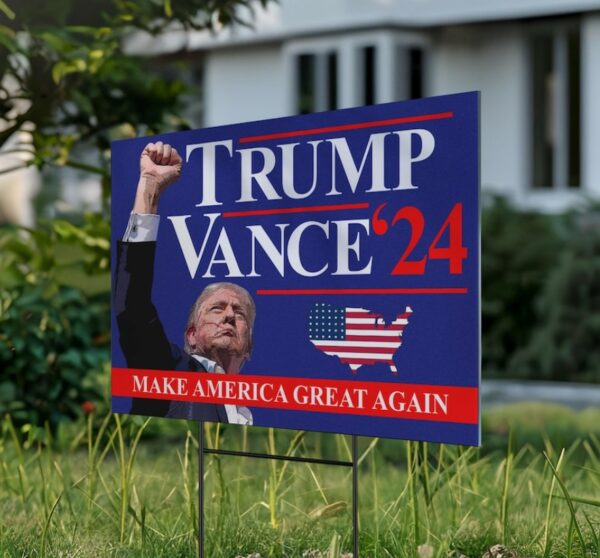 Trump Vance 2024 Yard Sign, Make America Great Again Yard Sign with Stakes, Take America Back Sign, Trump Fight Sign, Political Signage2