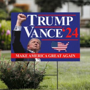 Trump Vance 2024 Yard Sign, Make America Great Again Yard Sign with Stakes, Take America Back Sign, Trump Fight Sign, Political Signage3