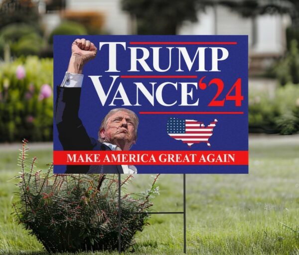 Trump Vance 2024 Yard Sign, Make America Great Again Yard Sign with Stakes, Take America Back Sign, Trump Fight Sign, Political Signage3