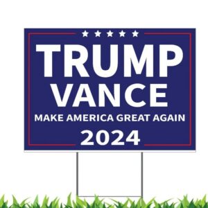 Trump Vance 2024 Yard Sign, Trump President Vance Vice President 2024, Outdoor Weatherproof, H-Stake Included, Double Sided, v2