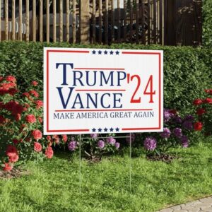 Trump Vance 2024 Yard Sign, Trump Vance Lawn Sign, Trump JD Vance 2024 Election Sign, Campaign Sign with Stake, 22X15 Yard Sign,Trump Sign