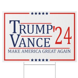 Trump Vance 2024 Yard Sign, Trump Vance Lawn Sign, Trump JD Vance 2024 Election Sign, Campaign Sign with Stake, 22X15 Yard Sign,Trump Sign1