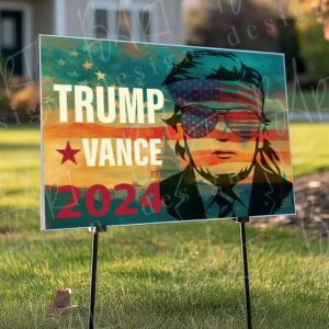 Trump & Vance Campaign Yard Sign 18x24 Inch Printable Sign Pro-Trump 2024 Digital Yard Sign