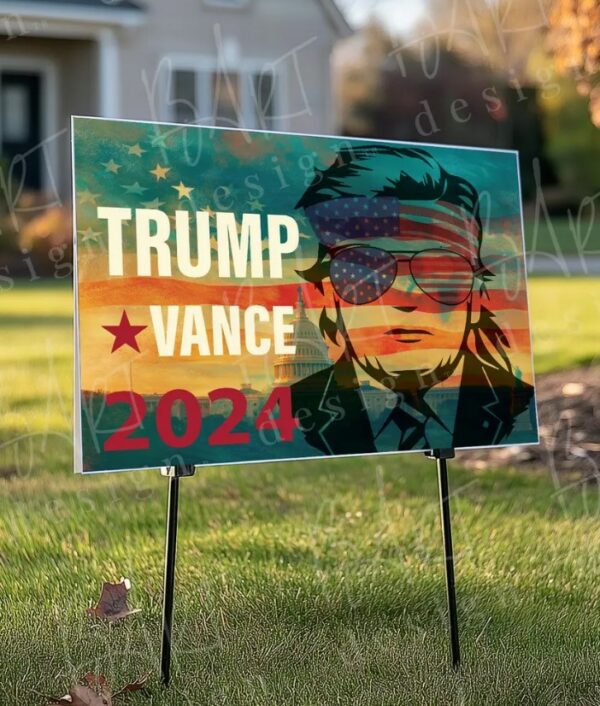 Trump & Vance Campaign Yard Sign 18x24 Inch Printable Sign Pro-Trump 2024 Digital Yard Sign