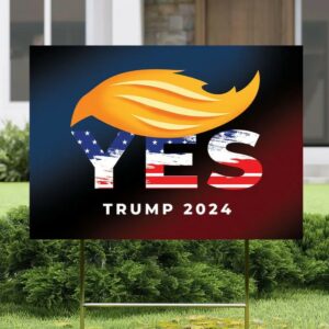 Yes Trump Vance 2024 Yard Sign - Coroplast American Flag Donald Trump For President 2024, Take America Back Yard Sign with Metal H-Stake2