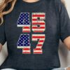 45 47 American Flag Trump Shirt, Republican Shirt, 47th President Trump T-shirt, Patriotic 45 47 Shirt For Trump Supporter, Trump 2024 Shirt