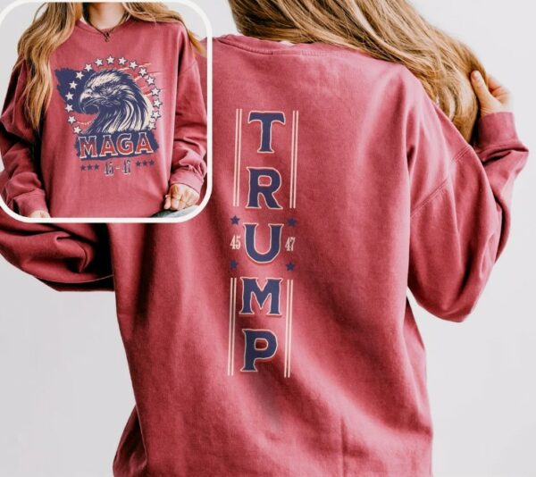 45 47 Maga Trump Conservative Shirt, Trump Supporter Comfort Colors Lightweight Sweatshirt, ProTrump Patriot Election 2024, Take AmericaBack