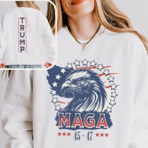 45 47 Maga Trump Conservative Shirt, Trump Supporter Comfort Colors Lightweight Sweatshirt, ProTrump Patriot Election 2024, Take AmericaBack2