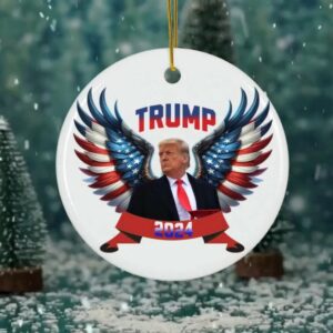 Christmas Tree Decor, Donald Trump for president 2024, Political Trends, Ceramic Ornament, Holiday Gift for her of Him.1