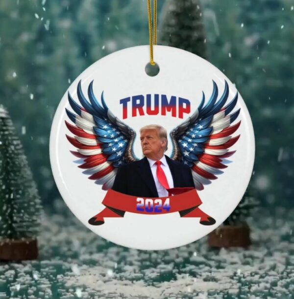 Christmas Tree Decor, Donald Trump for president 2024, Political Trends, Ceramic Ornament, Holiday Gift for her of Him.1