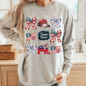 Comfort Colors Trump Long Sleeve, Coquette Trump Vance Shirt, Coquette Trump, Trump Presidential Shirt, Trump Maga Sweatshirt, Vote Trump T3