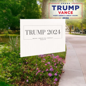 Cream Minimalist Trump Yard Sign, Modern Aesthetic Political Lawn Sign1