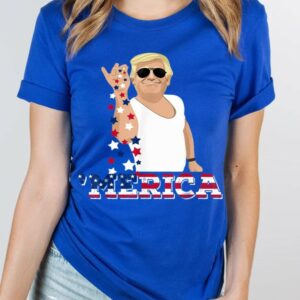 Custom Trump 'Merica T-shirt, Trump Bae Funny 4th of July Shirt, Trump Salt 4th Of July Shirt, Salt Bae Style Funny 4th of July Trump Tee1