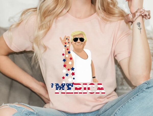 Custom Trump 'Merica T-shirt, Trump Bae Funny 4th of July Shirt, Trump Salt 4th Of July Shirt, Salt Bae Style Funny 4th of July Trump Tee3