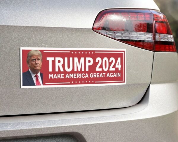 Donald Trump 2024 Car Magnet Political Car Decal Patriotic Bumper Sticker Republican Campaign Merchandise Conservative Gift Election 20242