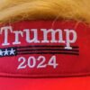 Donald Trump 2024 MAGA Hat with Wig Gift, Trump Hair Hat, Trump Halloween Costume. Trump Presidential 2024 Bling Gift. US President Election