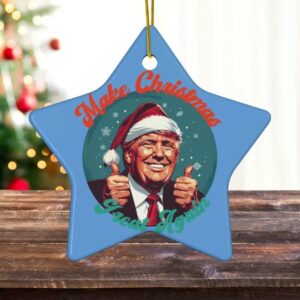 Donald Trump 2024 Ornaments Make Christmas Great Again Ceramic Ornaments Sets 1pc 3pc 5pc10pc Christmas Ornaments Holiday Political Decor3