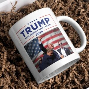 Donald Trump Assassination Attempt Mug, Donald Trump Cup, Trump 2024 Mug, US President Mug, Funny Trump Mug, US Election 2024 Mug