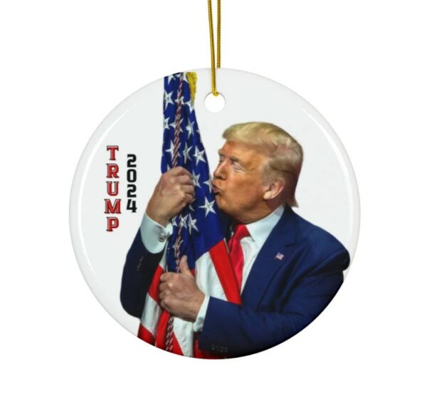 Donald Trump Christmas Ornament, Trump 2024 Ornament, MAGA Ornament, USA flag and Trump, Patriotic Gifts, Republican Gifts1