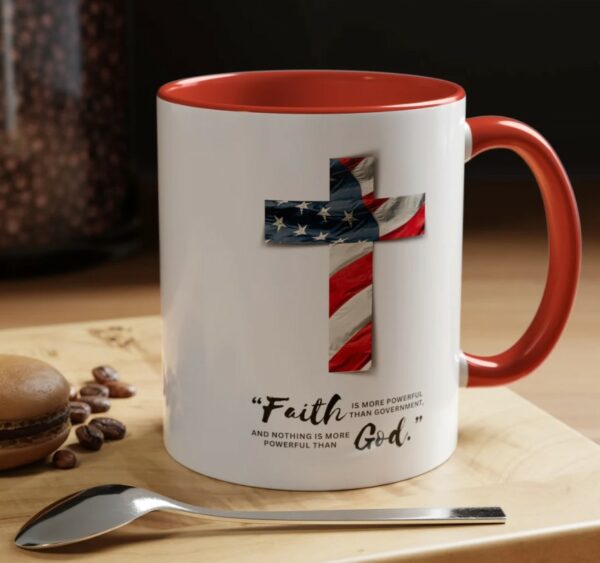 Donald Trump Collectible Mug - American Flag Cross - Accent Coffee Mug (11, 15oz)