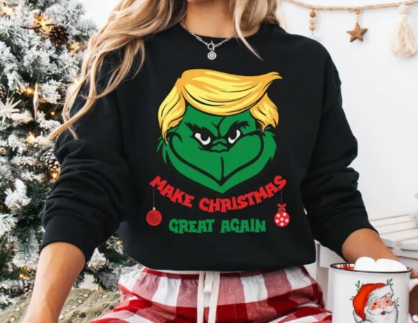 Donald Trump Make Christmas Great Again Sweatshirt, Funny Trump Christmas Shirt, President Trump Tee, Trump MAGA Shirt3