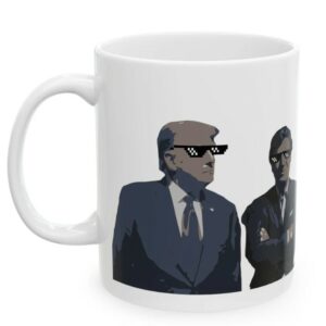 Donald Trump Tucker Carlson Coffee Mug Funny Trump Mug Shot Coffee Cup America First MAGA Thug Life Tucker Carlson Ceramic Mug (11oz, 15oz)1