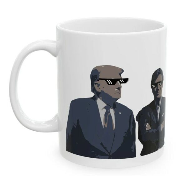 Donald Trump Tucker Carlson Coffee Mug Funny Trump Mug Shot Coffee Cup America First MAGA Thug Life Tucker Carlson Ceramic Mug (11oz, 15oz)1