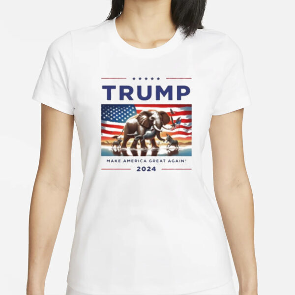 Donald Trump Vance 2024 Election Elephant Conservative US Flag T-shirt1