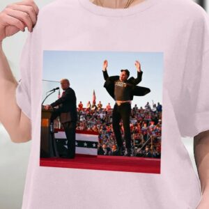 Elon Musk Is Literally Jumping For Joy To Support Donald Trump Shirt, Elon musk supports Trump, Dark MAGA Rally Shirt, Sweatshirt, Hoodie3