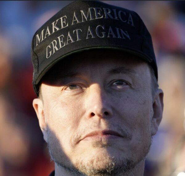 Elon Musk at Trump rally I'm dark MAGA Hat