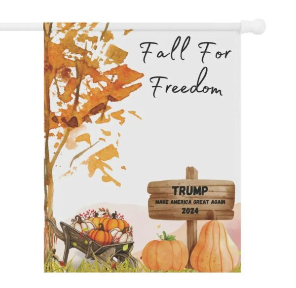 Fall Garden Flag, Trump Flag, Trump Supporter, Fall Tree Garden Flag, Fall Yard Decor, Trump Yard Decor, Fall For Freedom Flag, MAGA Flag1