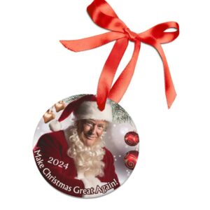 Funny President Donald J. Trump Make Christmas Great Again 2024 - Acrylic Ornament with Ribbon - MAGA1