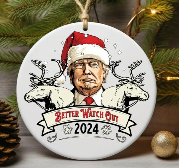 Funny Trump Christmas Ornament, Donald Trump 2024 Supporters, Political Decor, Gift for Republican, Election Gift