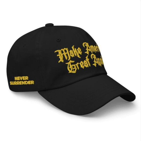 Gold Dark Gothic MAGA Hat Caps