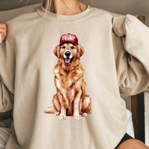 Golden Retriever Trump SweatShirt, Trump SweatShirt, Even My Dog Wants Trump, Dog Lover Sweater, Patriotic Dog Shirt, American Flag Trump