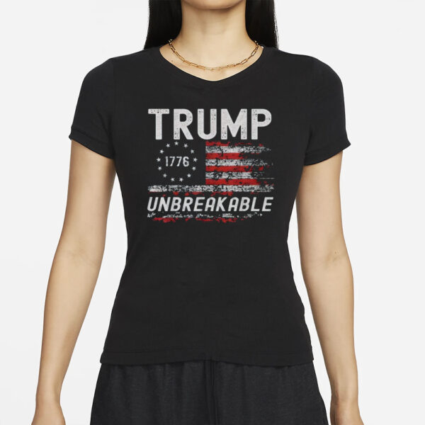 Good Support Trump Unbreakable President Donald Trump Us Flag T-Shirt