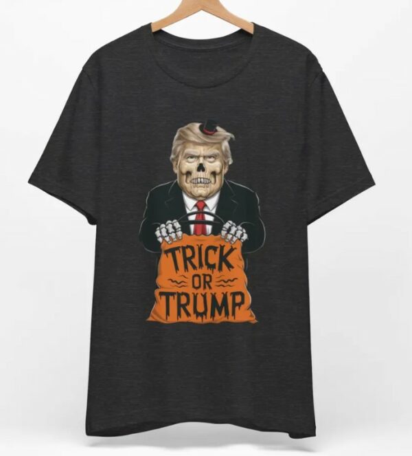 Halloween Trump Shirt, Trick or Trump Shirt, Donald Trump Shirt, Trump Skeleton Shirt, US 2024 Election Shirt, Halloween Politics Shirt2