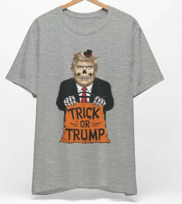 Halloween Trump Shirt, Trick or Trump Shirt, Donald Trump Shirt, Trump Skeleton Shirt, US 2024 Election Shirt, Halloween Politics Shirt3