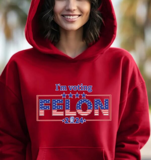 I'm Voting Felon Hoodie, Trump Vance Election 2024 Hoodie, Trump Felon America Hoodie, Trump Wanted For President Hoodie ,