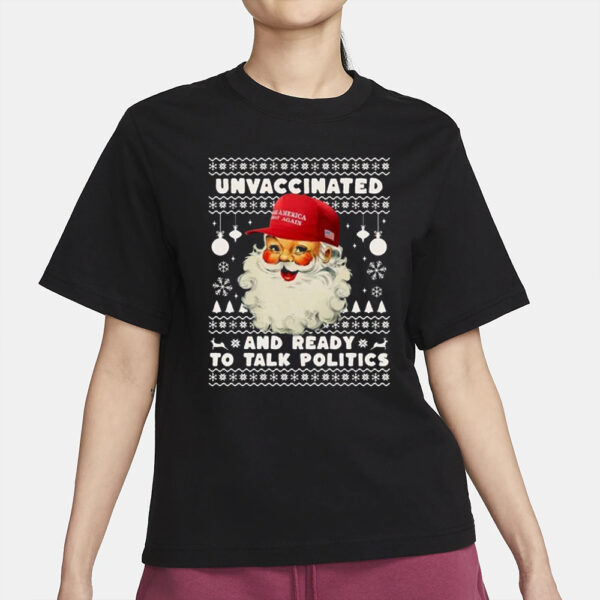 MAGA Santa shirt, Trump Christmas t shirt, Funny Political Santa Claus Crewneck T-shirt2