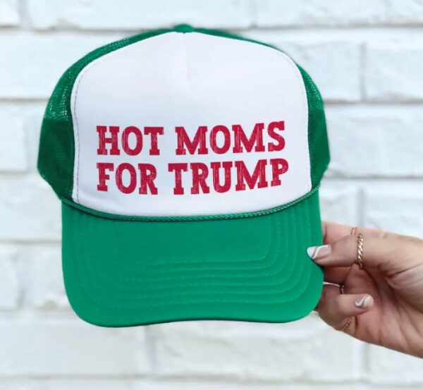 MAGA Women’s Snapback trucker hat, Donald Trump 2024 MAGA Patriots Hat, Hot Moms for Trump Apparel, President Hat, Ladies Trump Hat 20243