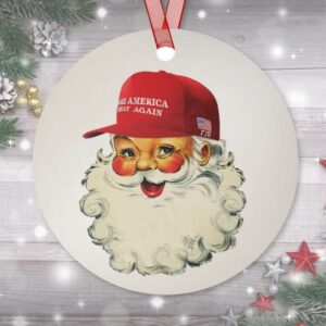 Make Christmas Great Again Metal Christmas Ornaments, MAGA Christmas Ornament, Trump Gifts, Pro Trump Ornament