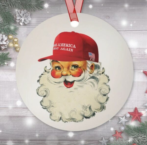 Make Christmas Great Again Metal Christmas Ornaments, MAGA Christmas Ornament, Trump Gifts, Pro Trump Ornament