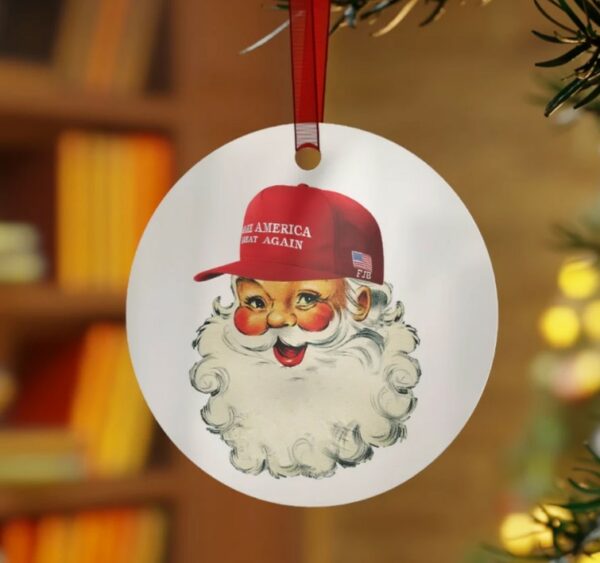 Make Christmas Great Again Metal Christmas Ornaments, MAGA Christmas Ornament, Trump Gifts, Pro Trump Ornament1