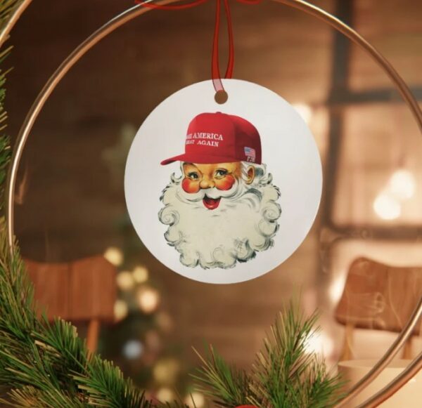 Make Christmas Great Again Metal Christmas Ornaments, MAGA Christmas Ornament, Trump Gifts, Pro Trump Ornament2