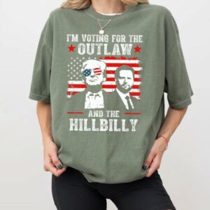 Ridin With The Outlaw And The Hillbilly Trump Shirt, 2024 Election Conservative Political Republican Sweater, Trump Supporter Sweatshirt1