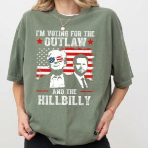 Ridin With The Outlaw And The Hillbilly Trump Shirt, 2024 Election Conservative Political Republican Sweater, Trump Supporter Sweatshirt1