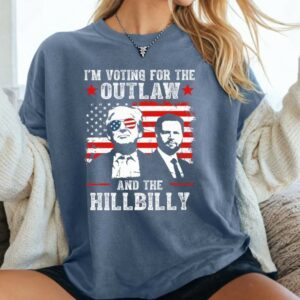 Ridin With The Outlaw And The Hillbilly Trump Shirt, 2024 Election Conservative Political Republican Sweater, Trump Supporter Sweatshirt2